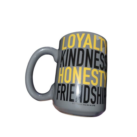 2018 Zak! Designs "Loyalty" Harry Potter Hufflepuff Mug Gray Yellow Coffee Cup - Picture 2 of 4
